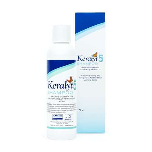 Keralyt 5 Anti-Dandruff Shampoo - Max Strength 5% Salicylic Acid Scalp Build-Up Clearing - Promotes Relief from Dandruff, Psoriasis, Seborrheic Dermatitis, Dryness, and Itchiness, 177 milliliters