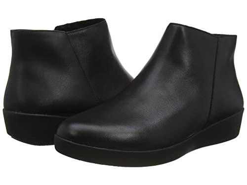 Fitflop Women's Sumi Ankle Boot Leather Fashion, All Black, 5