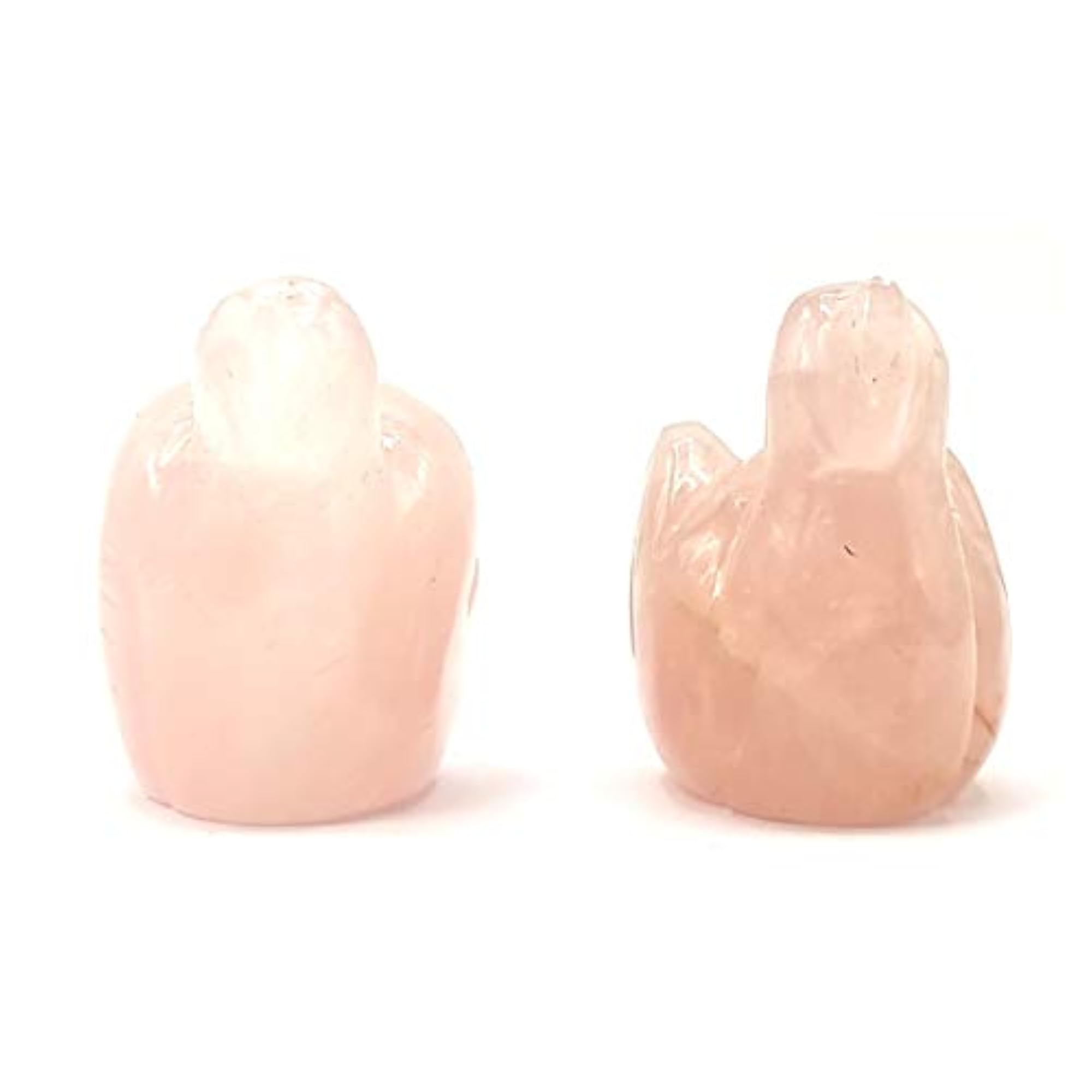 Plus Value Feng Shui Mandarin Ducks in Natural Pink Rose Quartz