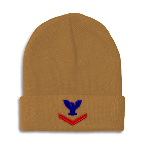 Speedy Pros Beanies for Men 3Rd Class Petty Officer Embroidery Insignias Class Petty Officer Embroidery Winter Hats for Women Acrylic Skull Cap 1 Size Khaki Design Only