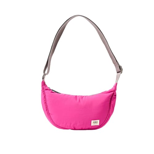 Sac bandoulière ROKA London Farringdon rose en nylon Taslon recyclé durable pour femme et homme