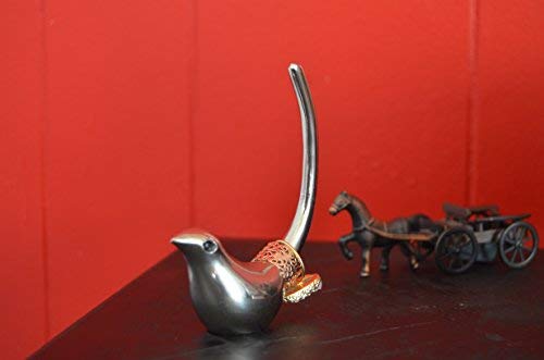 Vibhsa 4" Bird Ring Holder Wedding Engagement Ring Holders For Jewelry (Silver) #TOP2