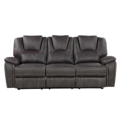 Image of Torque - Alfex 3 Seater Leatherette Manual Recliner | Recliner Sofa /Chair for Living Room, Bedroom, Office | 1 Year Warranty - Grey