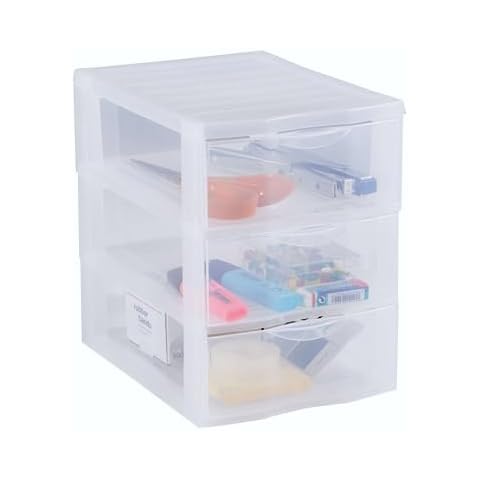 Sundis Orgamix Mini Storage Tower Plastic Clear/Silver, transparent, L25.5 x l.18,5 x H25,5cm Cover