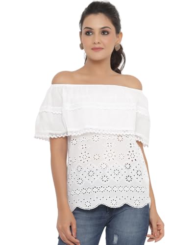 Image of Pure Cotton Schiffli Top