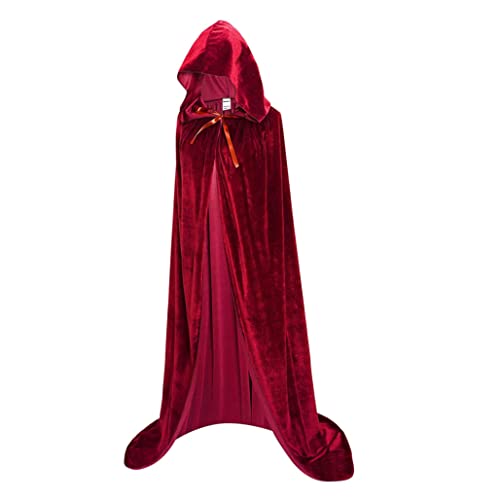 Grande cape rouge de cosplay 150 cm en velours doux et élégant