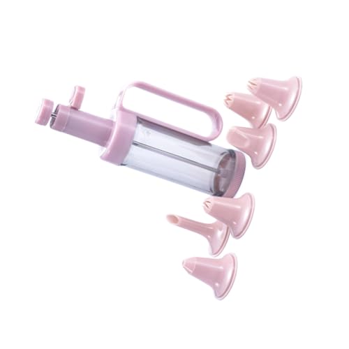 DECHOUS Cookie Press Kit Biscuit Decorator Ergonomic Handle 6 Tips Set Random Color