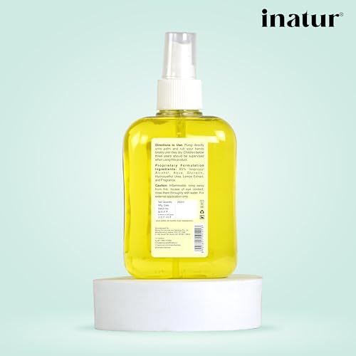 Image of Inatur Hand Sanitizer Spray 280 ml | Refreshing | Alcohol based Kills 99.9% Germs | Antibacterial with disinfectant properties | safe on skin, safe surfaces