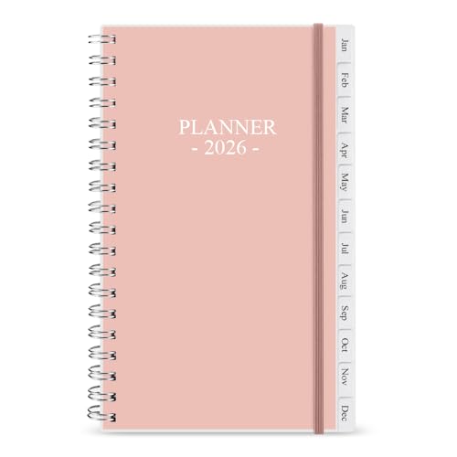 2026 Pocket Planner/Calendar - January 2026 - December 2026 A6 Weekly & Monthly Organizer Notebook & Journal to Track Goals Easy to Organize Your Daily Life 3.75 x 6.75 Pink