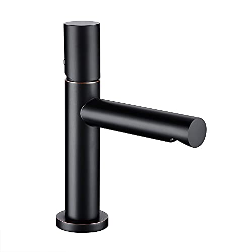 Mitigeur pont monotrou en laiton massif brossé noir mat pour vasque de luxe - 2