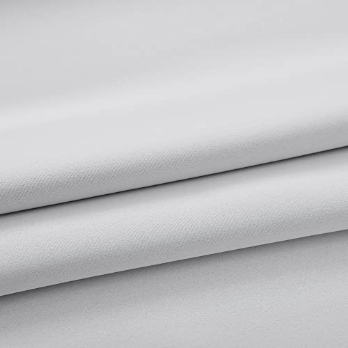Image of IVAZA Living Room Bedroom Room Darkening Thermal Insulated Polyester Solid Blackout Curtain Noise Reducation Door Curtain 8 feet Set of 2(White)