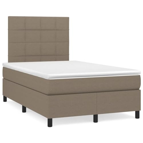 Juroupi Cama Box Spring con colchón Cama con colchon Bed Frame Estructura Cama Base Cama Tela Gris Taupe 120x190 cm - 3269885