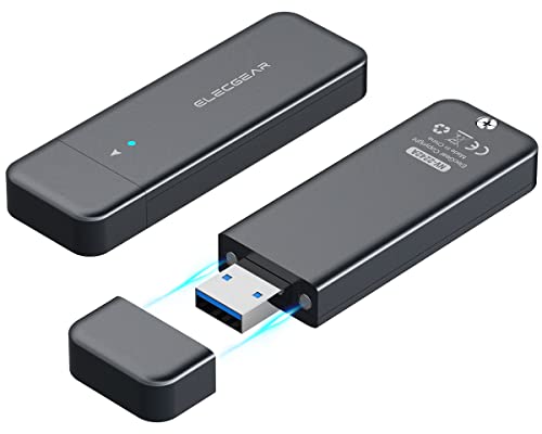 Image of ElecGear USB Mini Enclosure for 2230 /2242 NVMe and SATA M.2 SSD, Aluminum Housing Case with Magnet Cap, 10Gbps Flash Drive Internal Memory Stick Card Reader