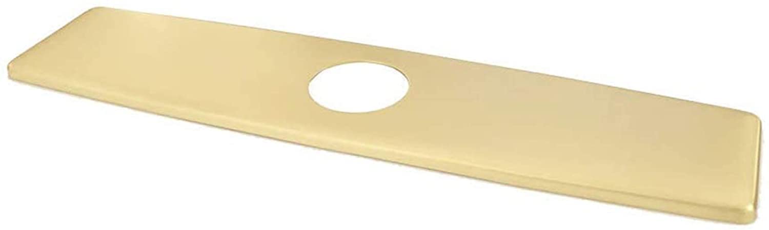 COOLWESTCOOLWEST Square Hole Cover Deck Plate for Single Hole Kitchen Sink Faucet, 10 Inch Stainless Steel Gold Sink Cover Plate Escutcheon Covering Unused Mounting Holes