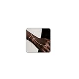 Pulsera de cadena de mano de plata para mujer, chapada en oro de 14 quilates, cadena de mano, cadena de estrella delicada, anillo de dedo, pulsera esclava, joyería simple de regalo para mujer, Grande