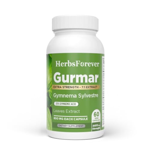 Herbsforever Gurmar Capsules | Gymnema Sylvestre Herbal Supplement | 7:1 Concentrated Extract | Supports Healthy Lifestyle | 60 Veg Capsules | Non-GMO & Vegan