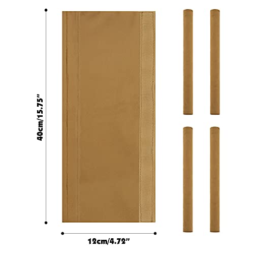 Image of Nuovoware Refrigerator Door Handle Covers Set of 4, Keep Kitchen Appliance Fridge Oven Microwave Dishwasher Clean,Antiskid Washable Decor Cloth,Keep Off Smudges Fingerprint Oil Stain, Light Brown