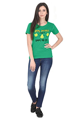 Image of FLEXIMAA Women's Cotton Printed Round Neck Half Sleeve T-Shirt