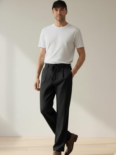 Image of Rigo Men Linen Straight Fit Korean Pants | Cotton Linen Regular Size Casual Trousers