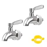 TelKeen 2PC Beverage Dispenser Replacement Spigot, Stainless Steel Spigot for Drink Dispenser, No Leakage Water Dispenser Replacement Faucet for Glass Jar and Drink Dispenser