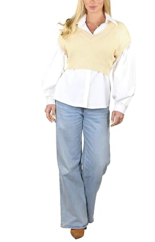 SoCal Look Women's Sleeveless V-Neck Sweater Top in Stretchable Viscose Blend3