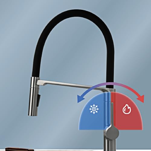 Grifo de cocina extraíble doble función de latón para acabar con las salpicaduras 5