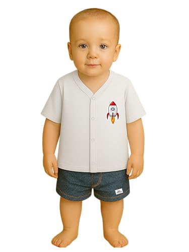 Image of Kidbee Baby Front-Open Cotton Jabla /Top, Full Sleeve, Unisex, Months, Pack of 3