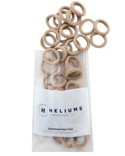 Heliums Extra Small Hair Ties No Damage - Sandy Blonde - Mini 0.7 Inch Tiny Soft Seamless Hair Bands for Toddlers Braids Kids Ponytails- 40 Count