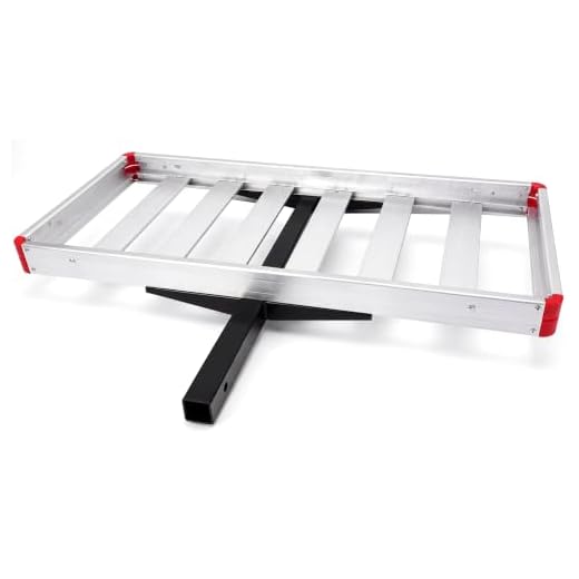 MaxxHaul 70422 48" x 21" Hitch Mount Compact Aluminum Cargo Carrier - 500-lb Load Capacity