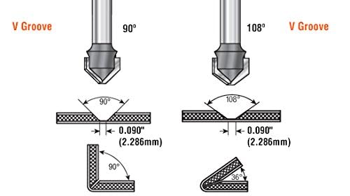 Image of Amana Tool - 45794 Carbide Tipped Double Edge Folding V-Groove 90 Deg x 0.090 inch Tip Wid
