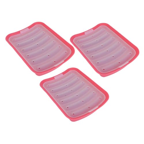 ULTECHNOVO 3 Piezas Molde De Silicona Para Hornear Moldes Para Hornear De Silicona Para Tratar Perros Para Perros Calientes Gel De Sílice Rojo
