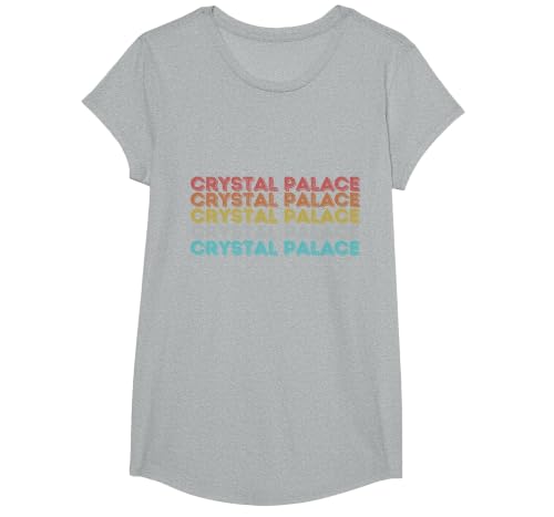 Vintage Retro Crystal Palace T-Shirt, Girls, Heather Grey, Small