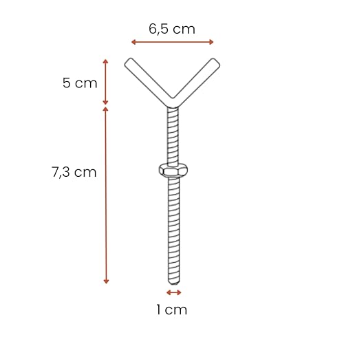 Hauck Y Spindel zur Befestigung von Kindergitter and Treppengeländern, 11 cm Gewindelänge / 10 cm Durchmesser, hauck Tür- & Treppenschutzgitter Zubehör (Weiß) (Packung mit 2)