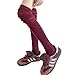 Mrotrida Women's Knee Pile Stockings Fashion Solid Color Thigh High Stockings High Splice Thigh Knitted Long Socks (US, Alpha, One Size, Regular, Regular, Wine Red)
