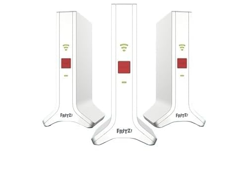 Fritz!Mesh Set 4200 3 set (3 X Fritz!Ripetitore, ideale per router Internet o modem in fibra ottica (ONT), copertura Wi-Fi per 5-7 stanze, Triband Wi-Fi 6 fino a 4.200 Mbit/s, versione tedesca) - Powerline - Immagine 1