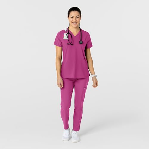 Image of Wink W123 Women's Flex-n-Reach Track Scrub Pant, Black, Large Petite