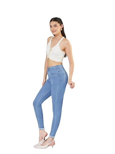 Image of Miss Chase Women's Skinny High Rise Regular /Cropped Length Stretchable Denim Jeans