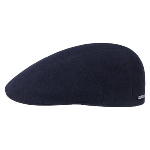 Stetson Reid Flatcap Cap Made in EU Wool Cashmere Cotton Lining Melange Men Autumn Winter Camel XXL (62-63 cm)