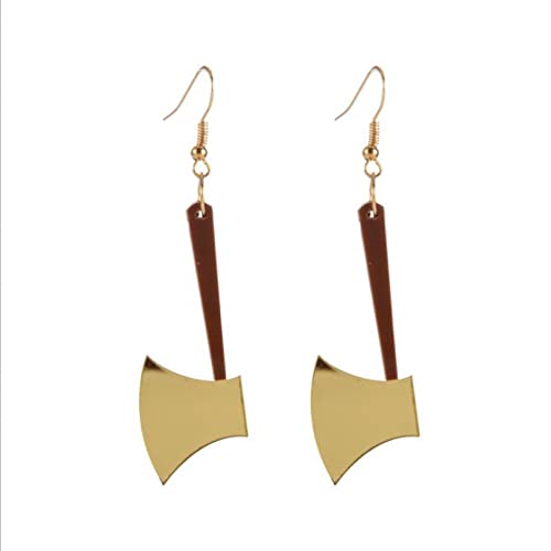 Boucles d'oreilles pendantes acrylique forme parasol doré