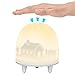 ELZO Luz Nocturna Infantil, Lámparas Habitación Bebé, Lámpara Luces LED Silicona, Resistente a Rotura, Cuidado Ojos, Brillo y Color Ajustable, Control Táctil, IP65 Impermeable, Recargable