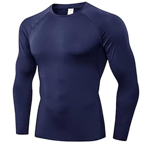 Sillictor Mens Base Layer for Ski Golf Running UPF 50+ Muscle Fit Mens Compression Tops Long Sleeve Sports Gym Tops Men Quick Dry Riding Football Underlayer,Breathable High Wicking Muscle Support
