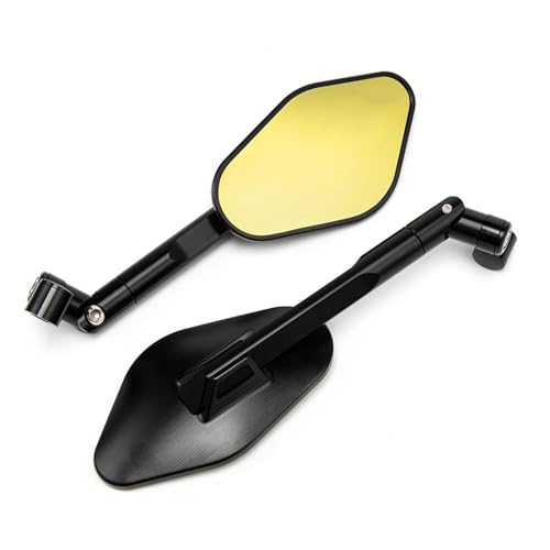Espejos retrovisores redondos CNC amarillos de alta precisión para Kawasaki KLR650