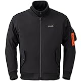 [RSタイチ] バイクウェア ライディングジャケット 秋冬 防風 防寒 CEプロテクター内蔵 着脱インナー付属 ストレッチ ソフトシェル フライト ジャケット RSJ734 BLACK L