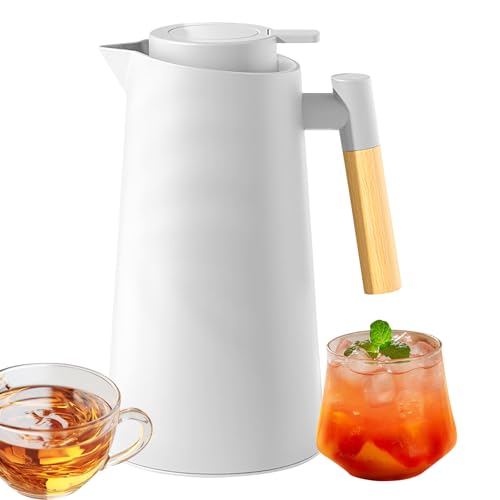 Jarra Térmica Aislada,Botella Aislante De Un Litro Con Forro De Vidrio | Jarra Para Té Dispensador De Bebidas Y Jarra De Agua Para Cocina Camping Restaurante Exterior