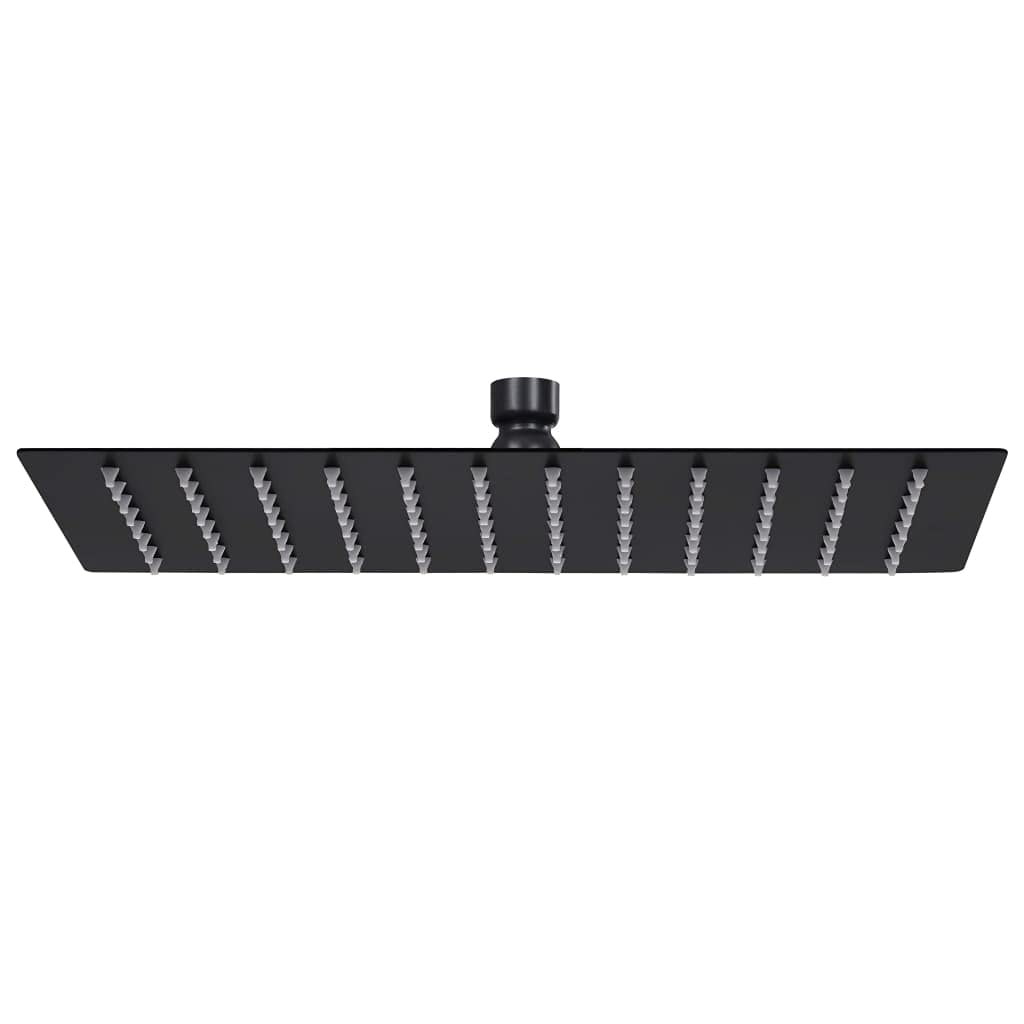 vidaXL Rain Shower Head Bathroom Accessory Bath Head Sprayer Shower Part Rainfall Overhead Stainless Steel 30x20 cm Rectangular Black