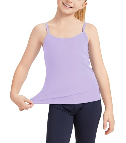 Image of Dreammonkey Girl's Full Sleeveless Camisole Tank Tops Kids Comfort Breathable Dance Tank Tops(Ages 2T-14Years)