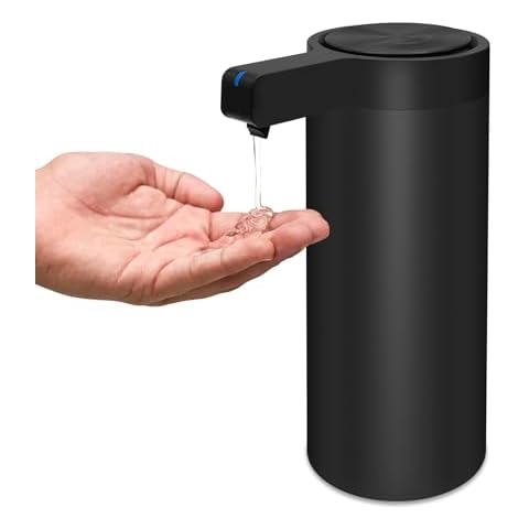 Mamiddle Automatic Soap Dispenser Stainless Steel with Sensor Infrared Soap Dispenser Electric IPX5 Waterproof USB-C Charging Motion Sensor for Kitchen & Bathroom (Black) Cover