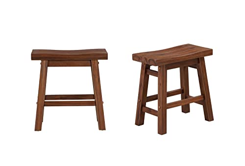 Boraam Sonoma Backless Saddle Dining Height Stool - Chestnut Wire-Brush - Set of 2 by Boraam - Used condition - Image 2