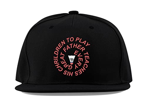 Casquette de baseball badminton respirante visière plate en coton noir pour sport de plein air