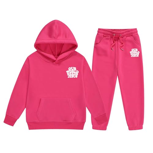 GONFXA Our World Needs Jesus Sweat Suits For Girls Boys Hoodies And Joggers